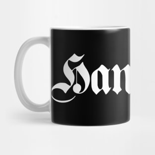 Hannover (Hanover) written with gothic font Mug